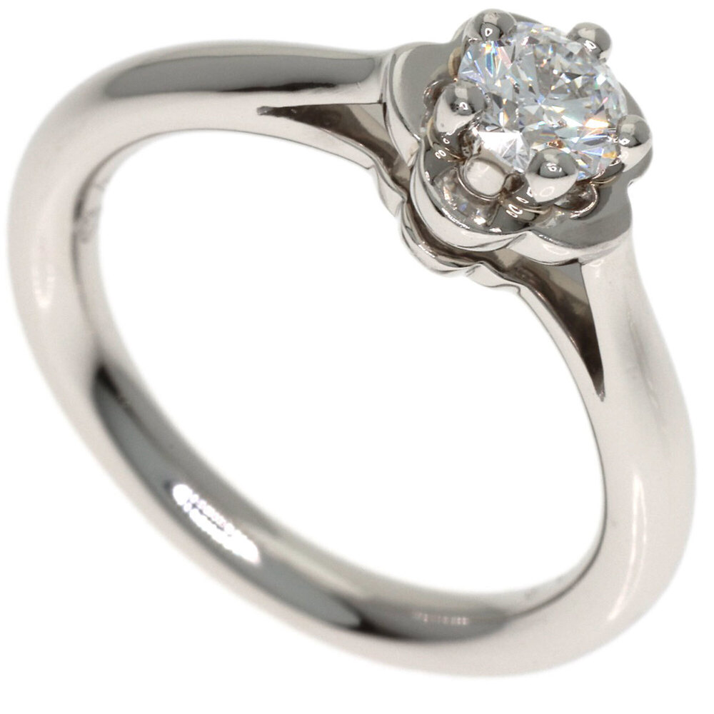 CHANEL Silver Diamond Ring #46